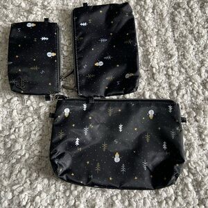 lug Tackle zippered pouch set “Snowman Trees” ONLY 3 out of 4 pouches available